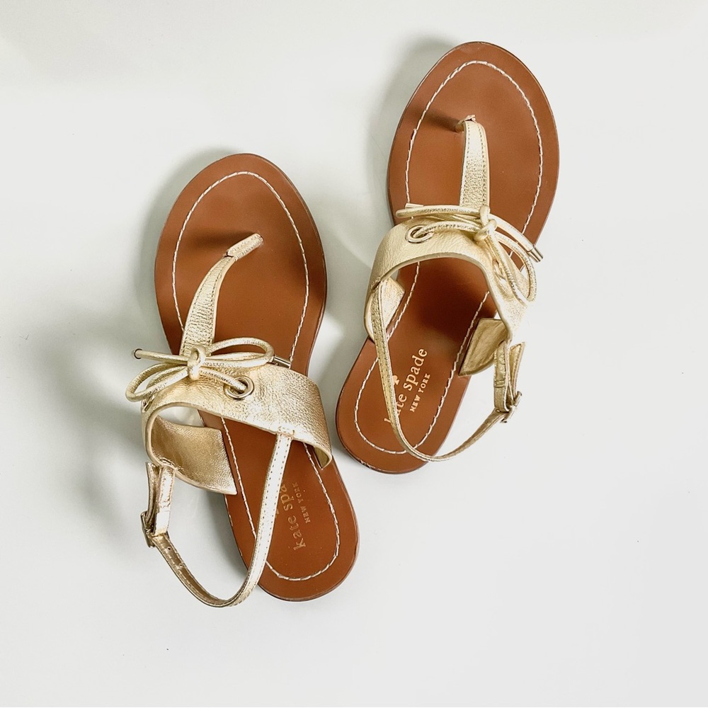 Kate Spade gold leather sandals - Picture 1 of 6